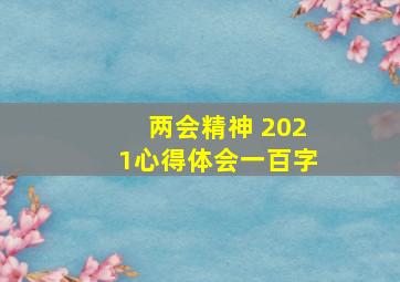 两会精神 2021心得体会一百字